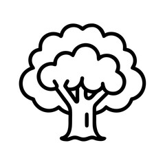 oak tree line drawn outline vector art - illustration of oak tree isolated transparent background