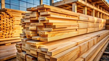 Fototapeta premium Two by Four Lumber Stacked, Construction Material, Wood Texture, DIY Project, Home Improvement