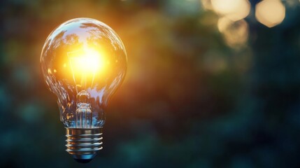 Illuminating ideas floating light bulb nature setting photography outdoor environment close-up view inspiration concept