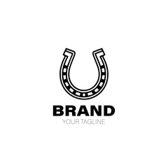 Horseshoe Logo. Horseshoe Logo Design. Horseshoe Logo Brand. Horseshoe Logo Vector Design Isolated on White Background