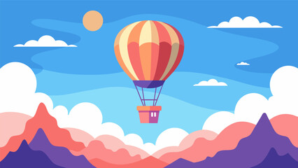 Fototapeta premium A serene and magical hot air balloon ride symbolizing the uplifting and liberating effects of ketamine on the mind..