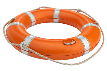 Lifebelt lifebuoy inflatable protection, isolated on transparent background - generated by ai