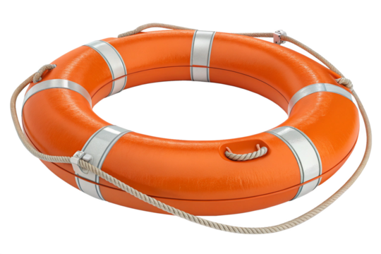 Lifebelt lifebuoy inflatable protection, isolated on transparent background - generated by ai