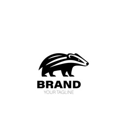 Badger Logo. Badger Logo Design. Badger Logo Brand. Badger Logo Vector Design Isolated on White Background