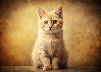 Vintage Cat Coloring Page: Adorable Kitten Posing for a Retro Photo