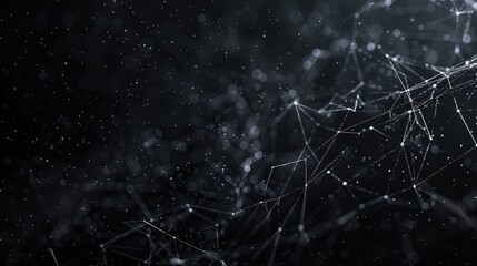 This image showcases a futuristic grid made of white ink on a pitch-black background, creating an ethereal, high-tech atmosphere filled with artistic flair.