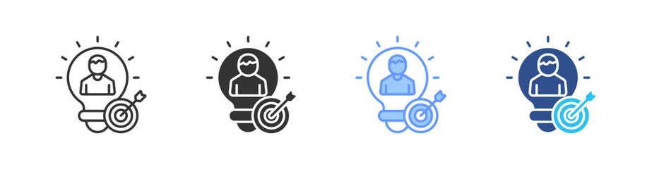 Idea Multi Style Icon Set Vector 