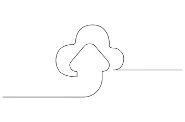 Continuous one line drawing of download sign phone,laptop,computer. Single line drawing illustration of Download sign. Download icon concept vector art. Doodle line illustration.