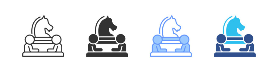 Strategy Multi Style Icon Set Vector 