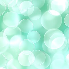 Abstract mint green bokeh background with overlapping translucent circles