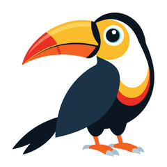 Obraz premium Toucan birds set shilhotee vector isolated on white background