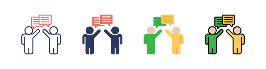 Communication Multi Style Icon Set Vector 