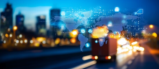 Obraz premium Global Logistics at Night