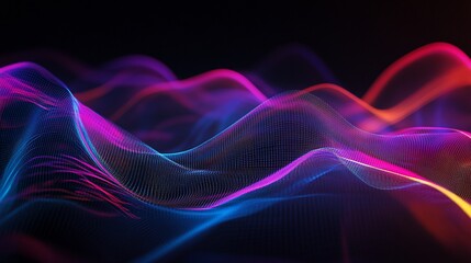 Fototapeta premium Abstract Neon Waveforms: A Symphony of Color and Light
