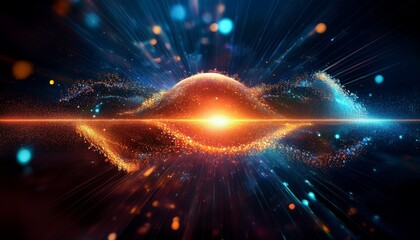Obraz premium Abstract Quantum Physics Particles Energy