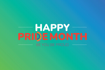 Be You Pride Poster with Rainbow D and Lines