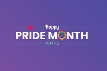 Bold White Pride Typography with Heart and Rainbow O