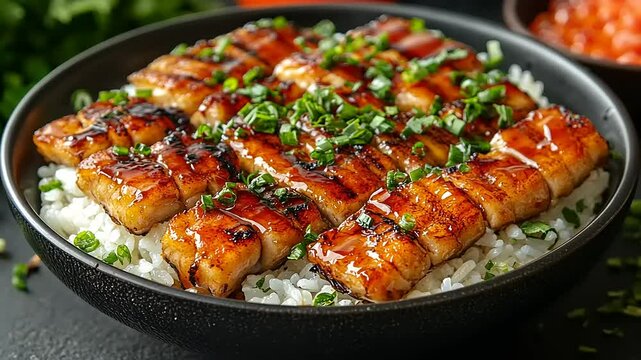Grilled eel over rice dish