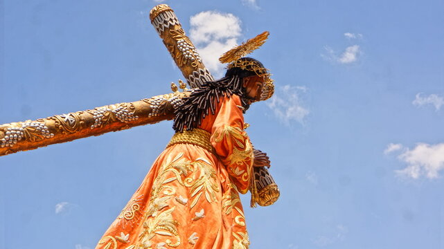 Procession of "Jesus Nazareno de la humildad" Holy Thursday in Antigua, Guatemala. Holy Week