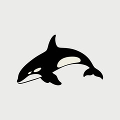 Stylized orca whale logo design with dynamic curved lines and bold shapes