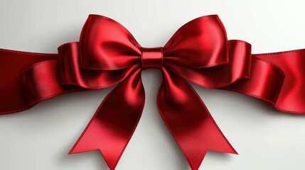 Fototapeta premium red ribbon isolated on white background