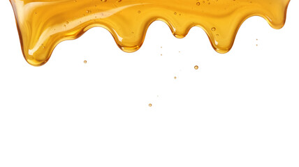 honey dripping down isolated on white background