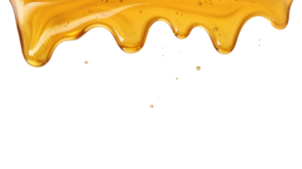 honey dripping down isolated on white background