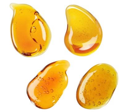 honey droplets isolated on white background