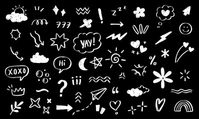 abstract doodle line sketch illustration - elements graphic vector