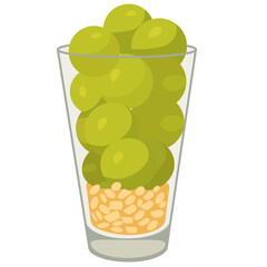 glass of juice and grapes