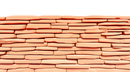 Horizontal Brick Wall Illustration with Brown Texture on Black Background