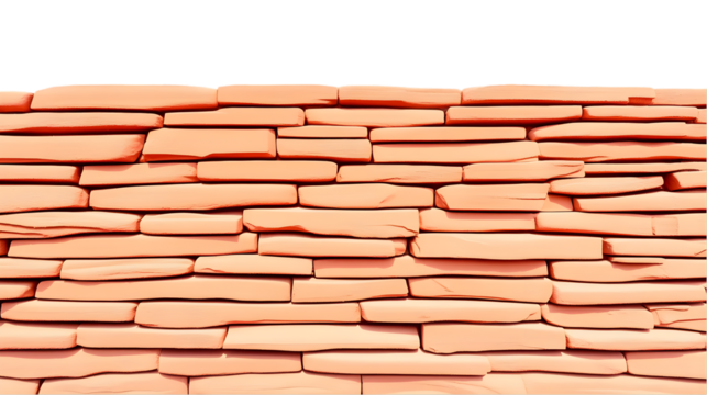 Horizontal Brick Wall Illustration with Brown Texture on Black Background