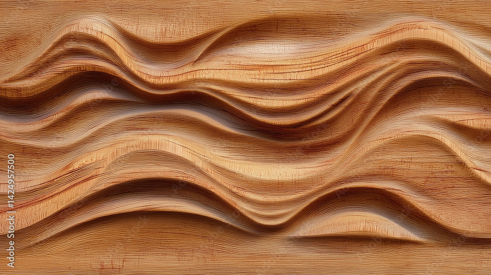 Aufkleber Wooden waves background creating a flowing abstract pattern