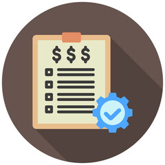 Compliance mini illustration rounded color icon, use for taxation, economy, business, finance, UI, UX kit, app and web development, digital or print.