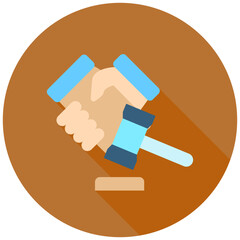 Dispute Claim mini illustration rounded color icon, use for taxation, economy, business, finance, UI, UX kit, app and web development, digital or print.