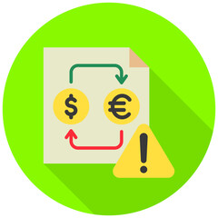 Exchange mini illustration rounded color icon, use for taxation, economy, business, finance, UI, UX kit, app and web development, digital or print.