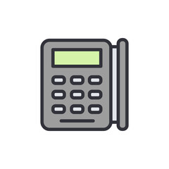 Card payment colored icons, minimalist vector illustration ,simple transparent graphic element .Isolated on white background