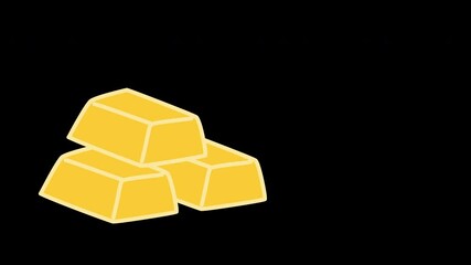 Animated Gold icon in flat style, suitable for banking, financial, money management, investment and budgeting illustration
