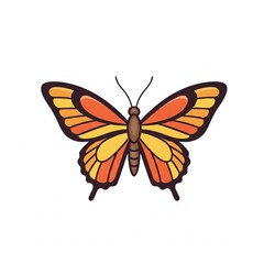 Obraz premium Black butterfly icon in editable outline vector style, minimalist design on white background for logos and web 