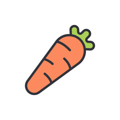 Carrot colored icons, minimalist vector illustration ,simple transparent graphic element .Isolated on white background
