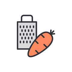 Carrot colored icons, minimalist vector illustration ,simple transparent graphic element .Isolated on white background