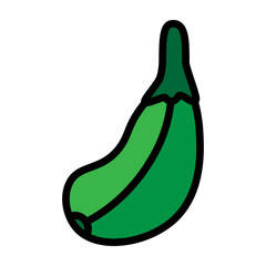 Zucchini Vector Filled Icon Design