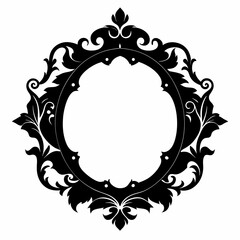 Rococo Frame vector silhouette black