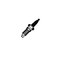 Spark plug silhouette on white background