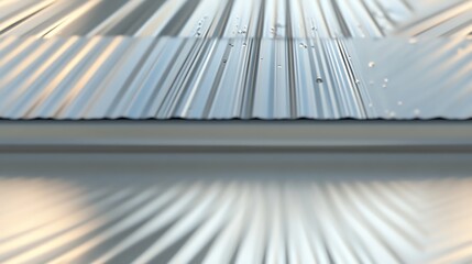 Obraz premium Close-up of Metallic Roof with Water Droplets and Reflection