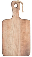 Isolated Photo of a Wooden Cutting Board With Rope Handle on Transparent Background