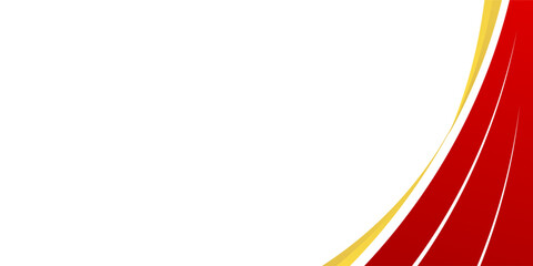 Modern abstract background with flowing red and gold wave curves on a white backdrop. Ideal for banners, presentations, or festive designs.