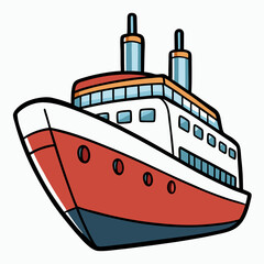 Obraz premium vector illustration of a ship