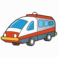 Naklejka premium red van isolated on white