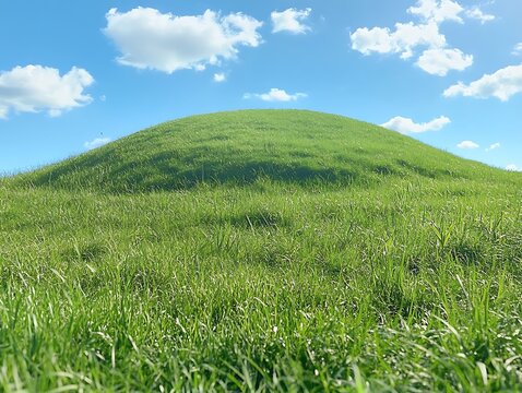 Lush green hill vibrant grass rolling landscape